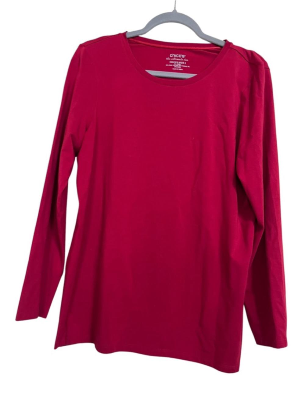 EUC Women's Chico's Red Long Sleeve Tee, Size L